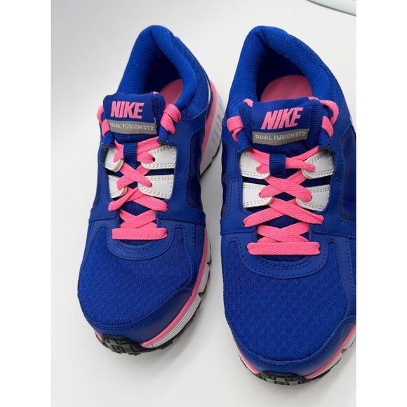 GENTLY USED NIKE DUAL FUSION Blue Pink White Running Shoes Women's Size 8 - Picture 5 of 6